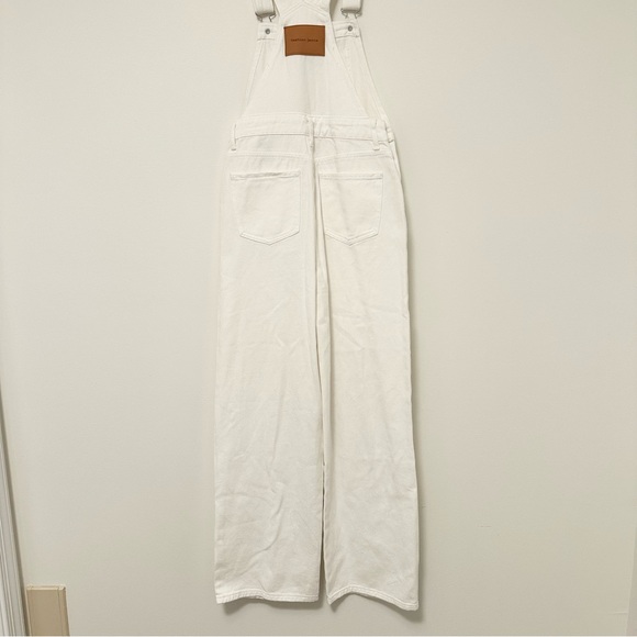 SHEIN White Denim Overalls with Adjustable Straps Women's XS size 2 Slant Pocket - Picture 2 of 7